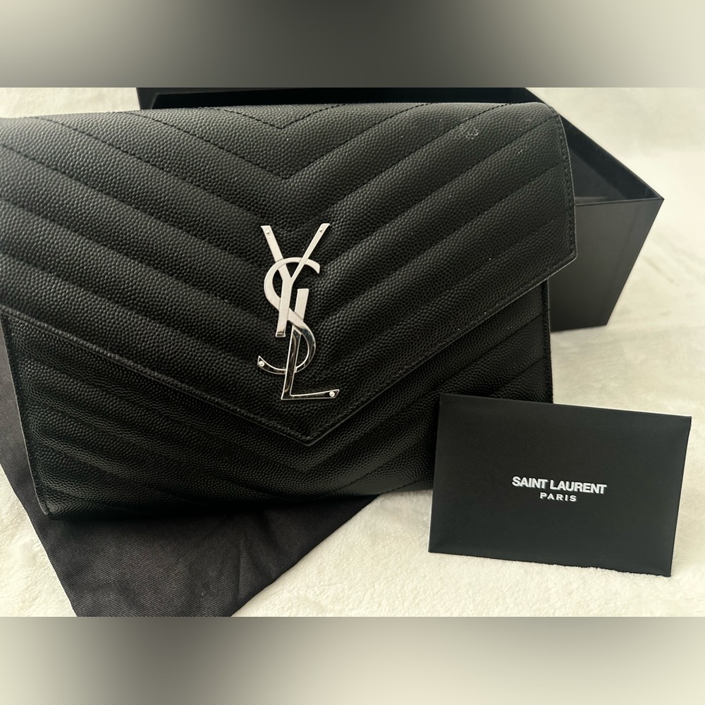 Beautiful authentic YSL black clutch